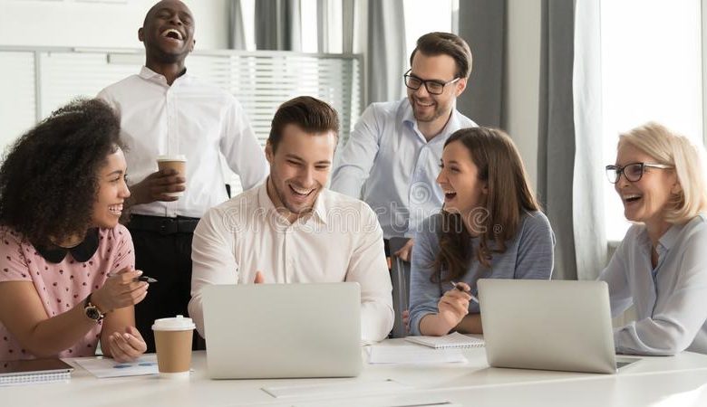 people working in an office
